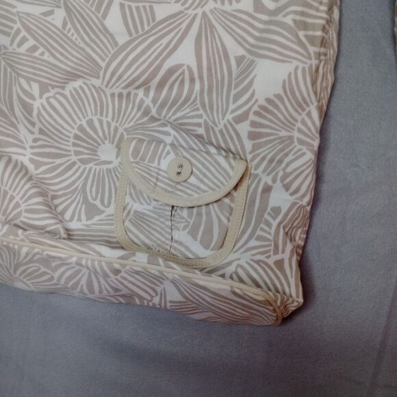 Aeropostale Floral Canvas Crossbody Bag Purse Neutral Cotton Fabric Lined Handbg - Picture 3 of 8